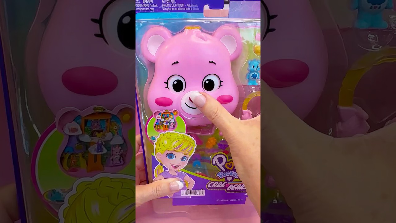 ASMR unboxing Polly Pocket x Care Bears playset Part 1 🐻🩷🩵#pollypocket #carebears #miniature