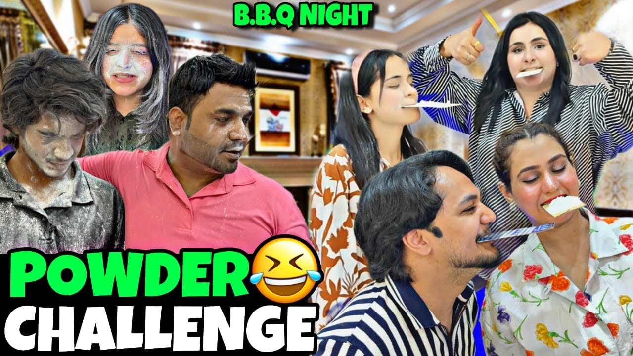 BAR B Q NIGHT AT SADAF'S FAMILY HOUSE // POWDER SHIFT CHALLENGE // EMAAN GIR GAYEE