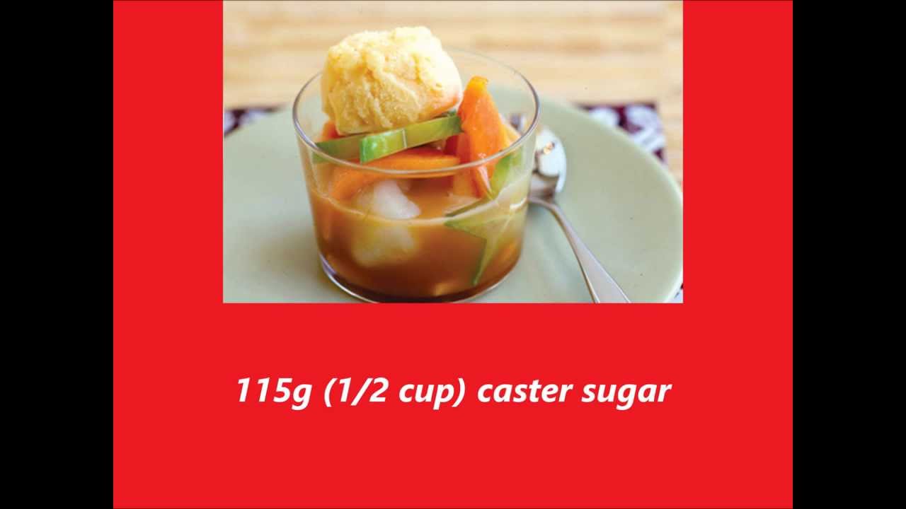 Recipe Tropical fruit sundae