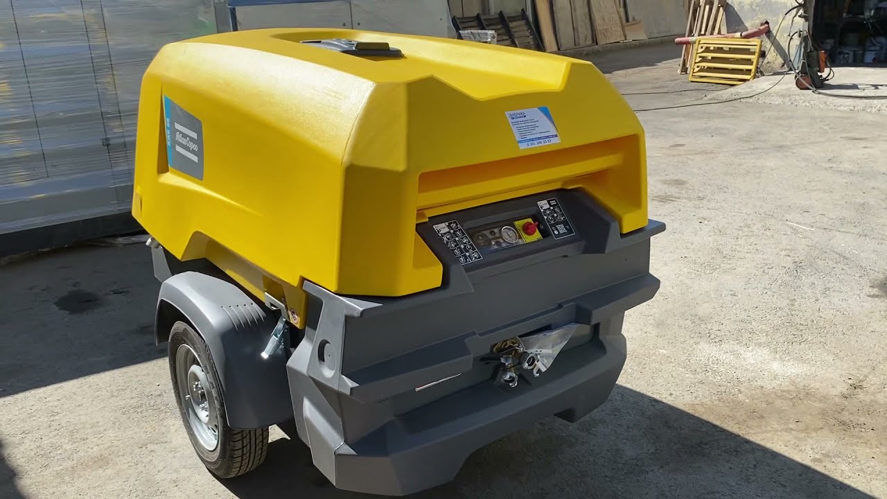 Дизельный компрессор XAS 88 Atlas Copco - запуск