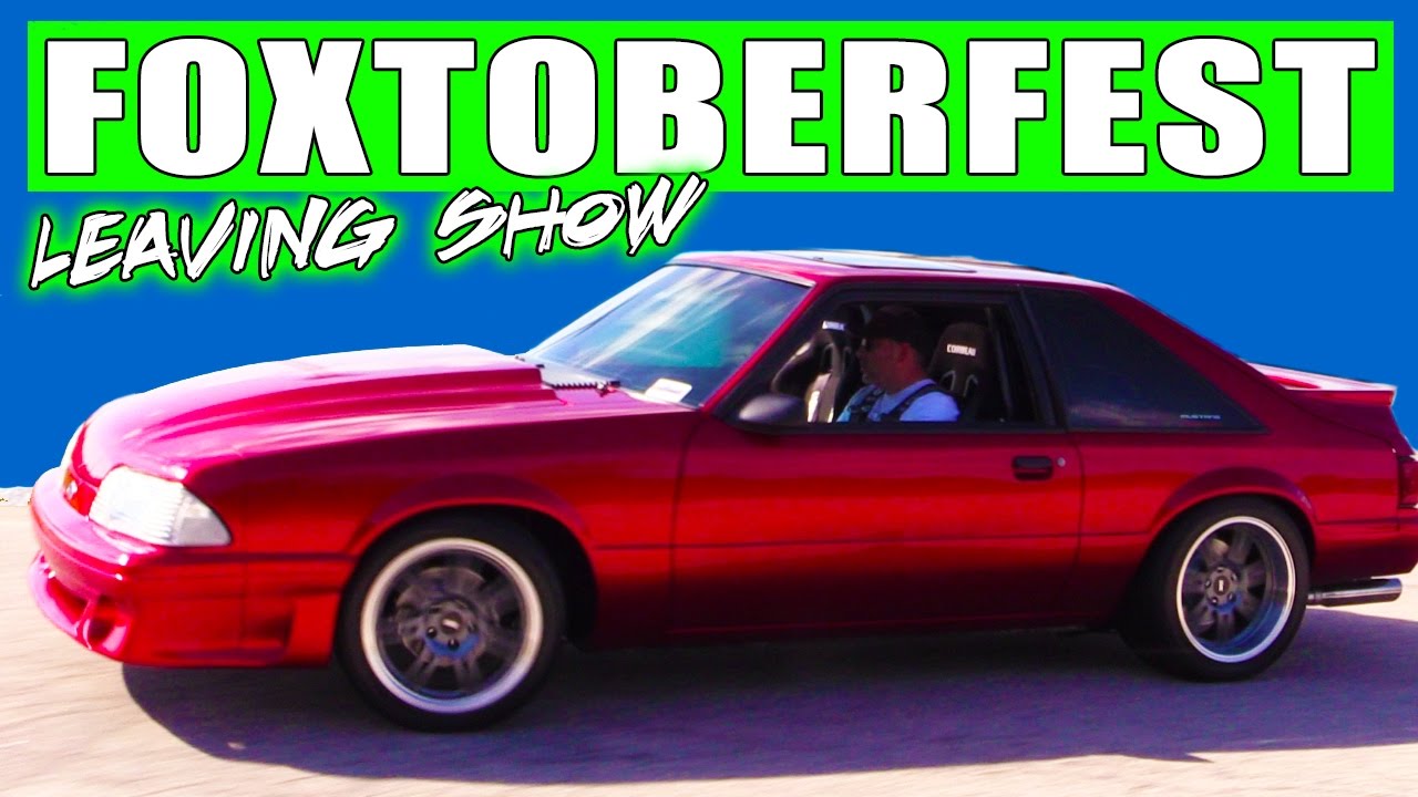 Fox Mustangs leaving FOXTOBERFEST 2016 ///loud exhaust