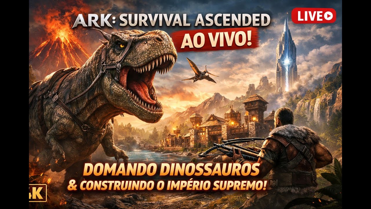 ARK: Survival Ascended AO VIVO 🦕 Domando Dinossauros e Construindo o Império Supremo! 🔥🌴