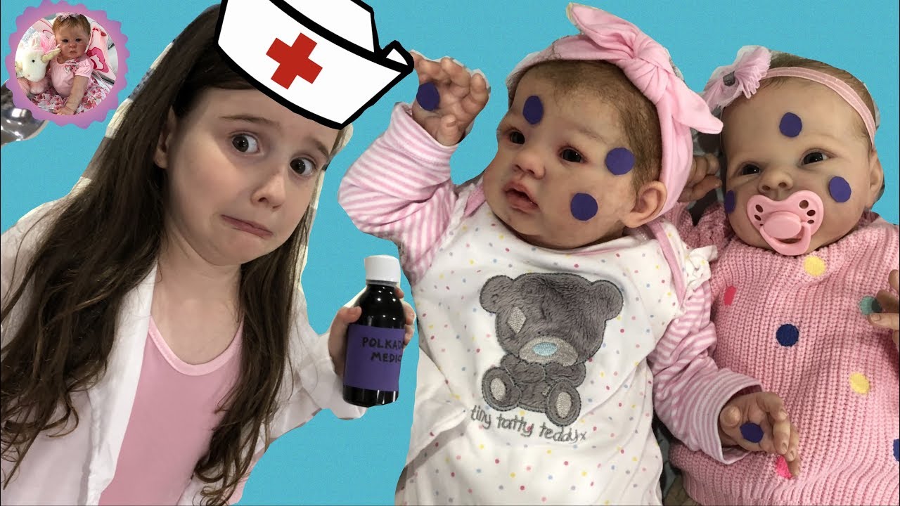 *SICK REBORN BABIES!* CAN DOCTOR ALIYAH HELP?  For Theme Thursday - Polka Dots & Purple