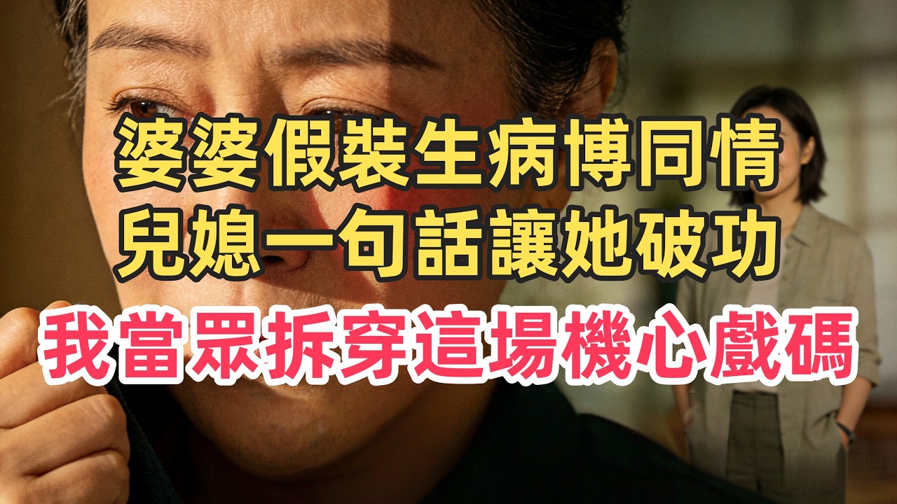 婆婆假裝生病博同情！兒媳一句話讓她破功，我當眾拆穿這場機心戲碼