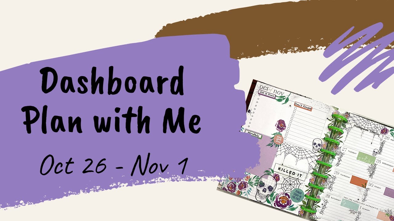 Dashboard Plan with Me week of October 26 to November 1 with Judi of JLBCrafts
