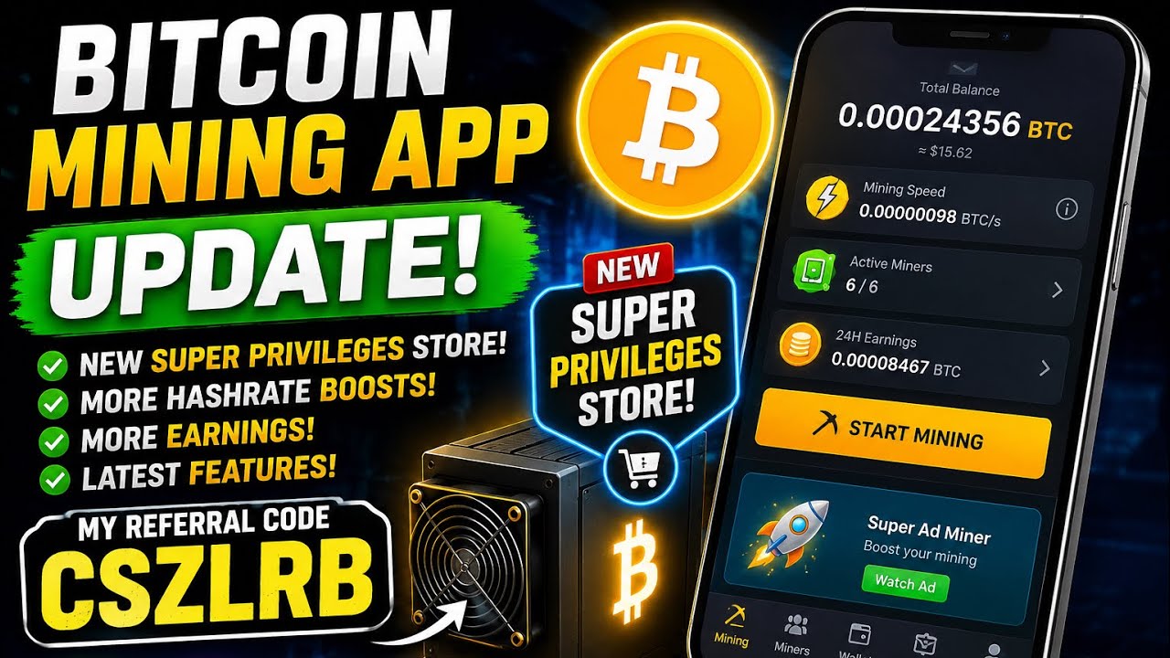 Bitcoin Mining App Update &ndash; New Features & Super Privileges Store! #bitcoinminingapp #passiveincome 