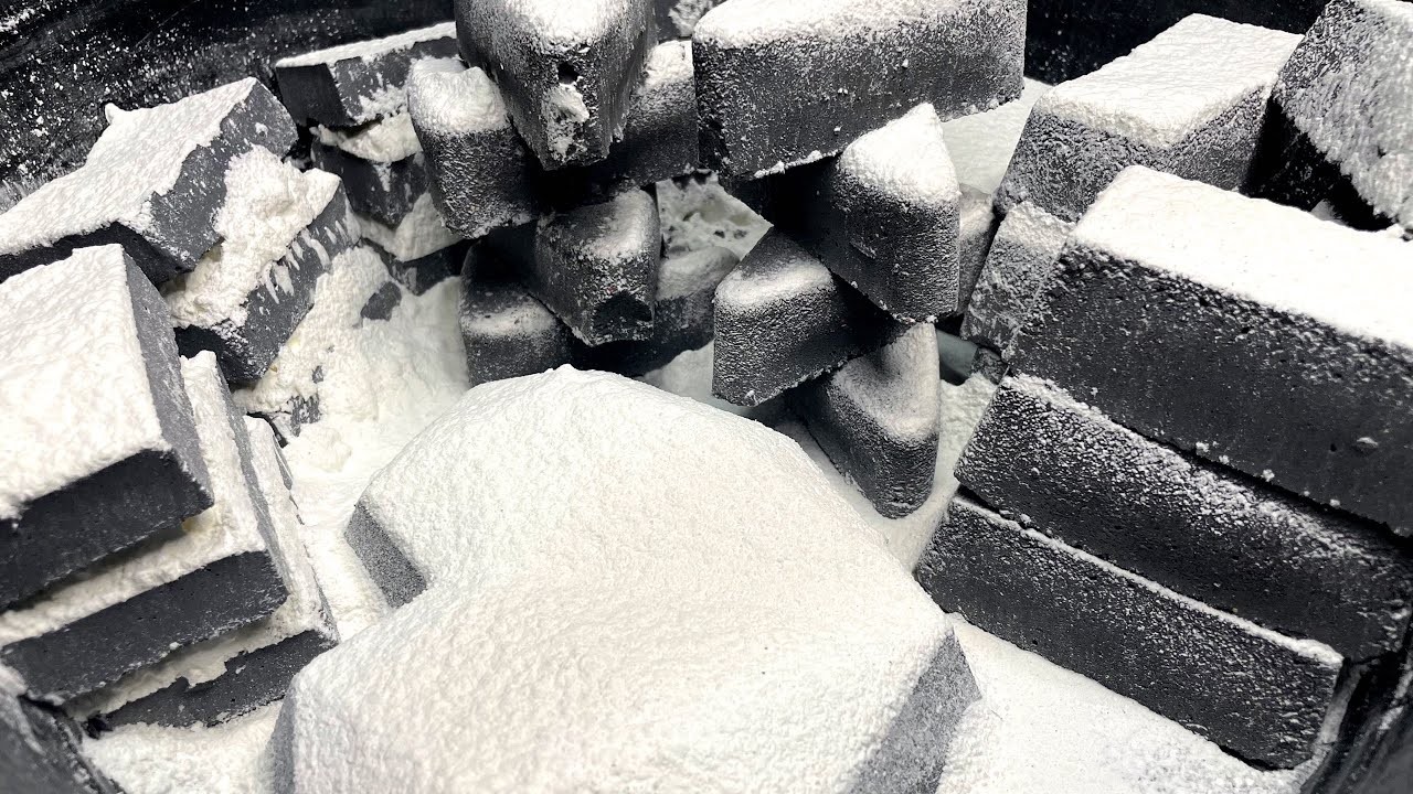Dusty Charcoal & Gym Chalk mix Topped w/ Cornstarch | MASS CRUSH | ASMR | ANXIETY AID | SLEEP AID