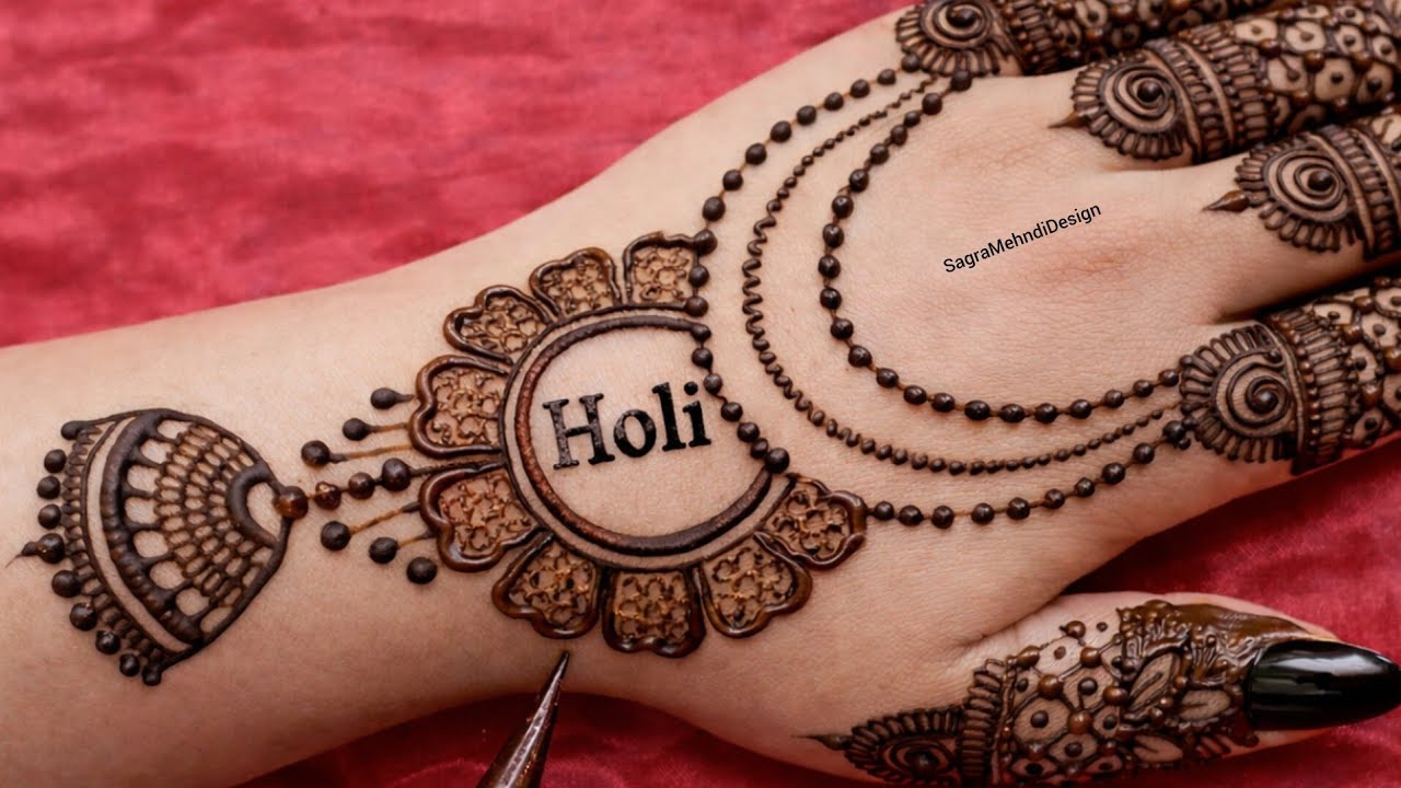 Holi Mehndi Design 2026 | Happy Holi Simple & Beautiful Mehndi |easy back hand mehndi design 