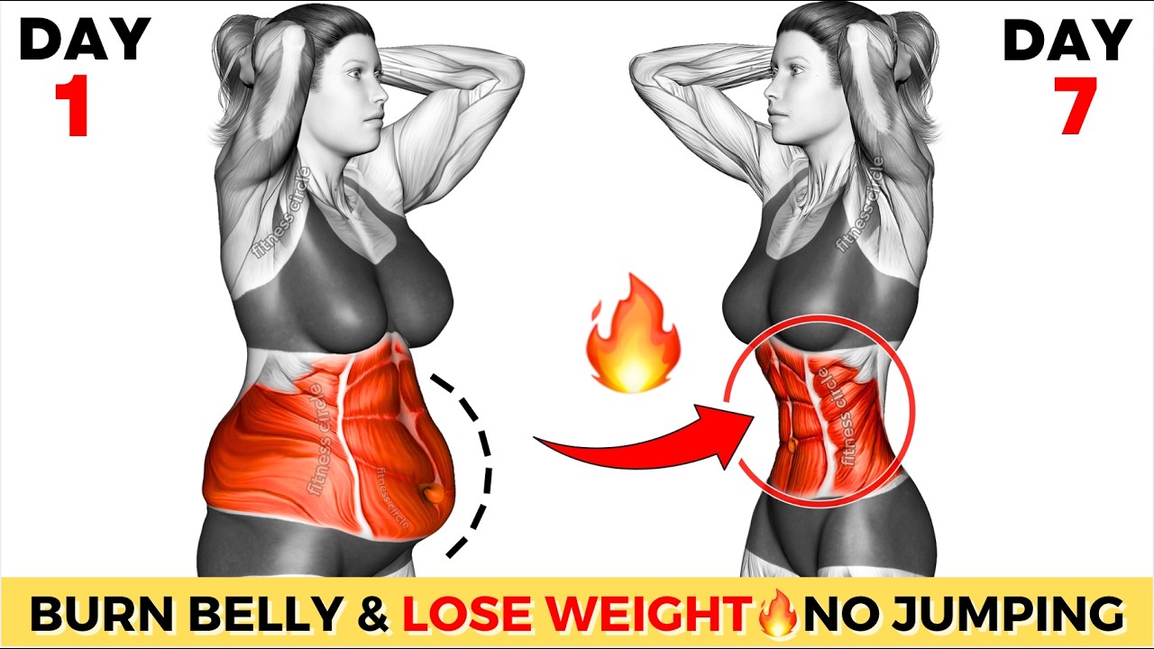 ➜ 30-Min Best Hanging Belly Exercises to Lose Weight Fast | Workout to Burn Belly Fat 🔥No Jumping