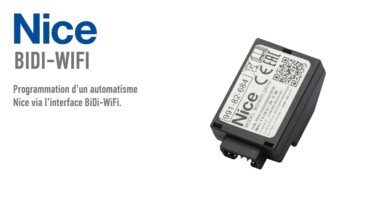 Programmation d'un automatisme Nice via l'interface BiDi-WiFi