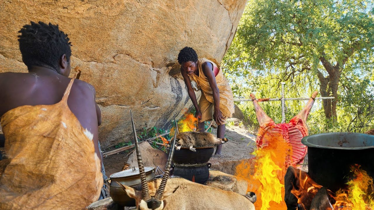 Hadzabe Tribe Tries Rice For The First Time: Join Them On A Hunt, Catch And Cook Experience!