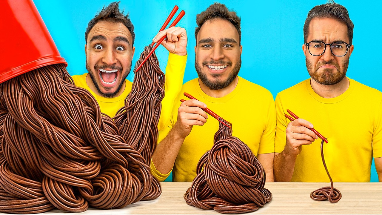 تحدي تاكل قطعة صغيره أو كبيره من الطعام 🔥🍫 ( بعد غياب سنة كاملة !! )