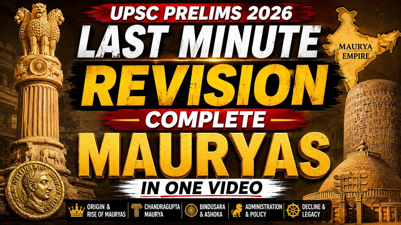 Maurya Empire Complete Revision for UPSC Prelims | Ashoka, Rock Edicts, Mauryan Administration