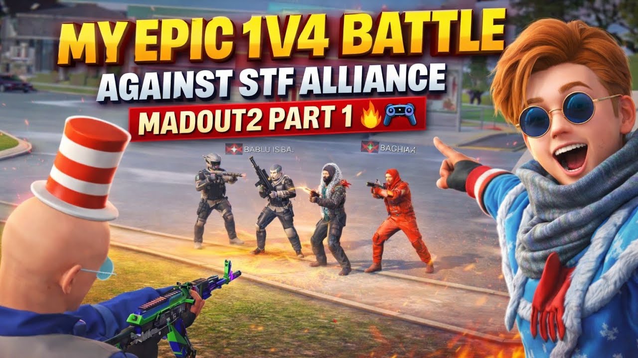 MY EPIC 1V4 BATTLE AGAINST STF ALLIANCE | MADOUT2 PART 1 🔥🎮