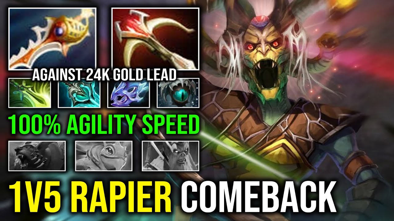 WTF 1v5 Rapier Multishot Comeback 24K Gold Lead Max Agility Speed 1043 GPM Medusa Dota 2