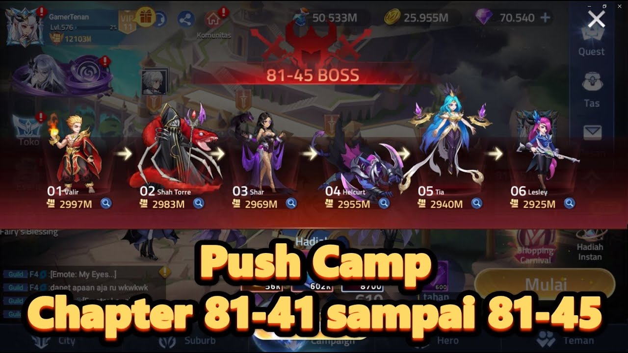 Push campaign chapter 81-41 sampai chapter 81-45 - Mobile legends adventure