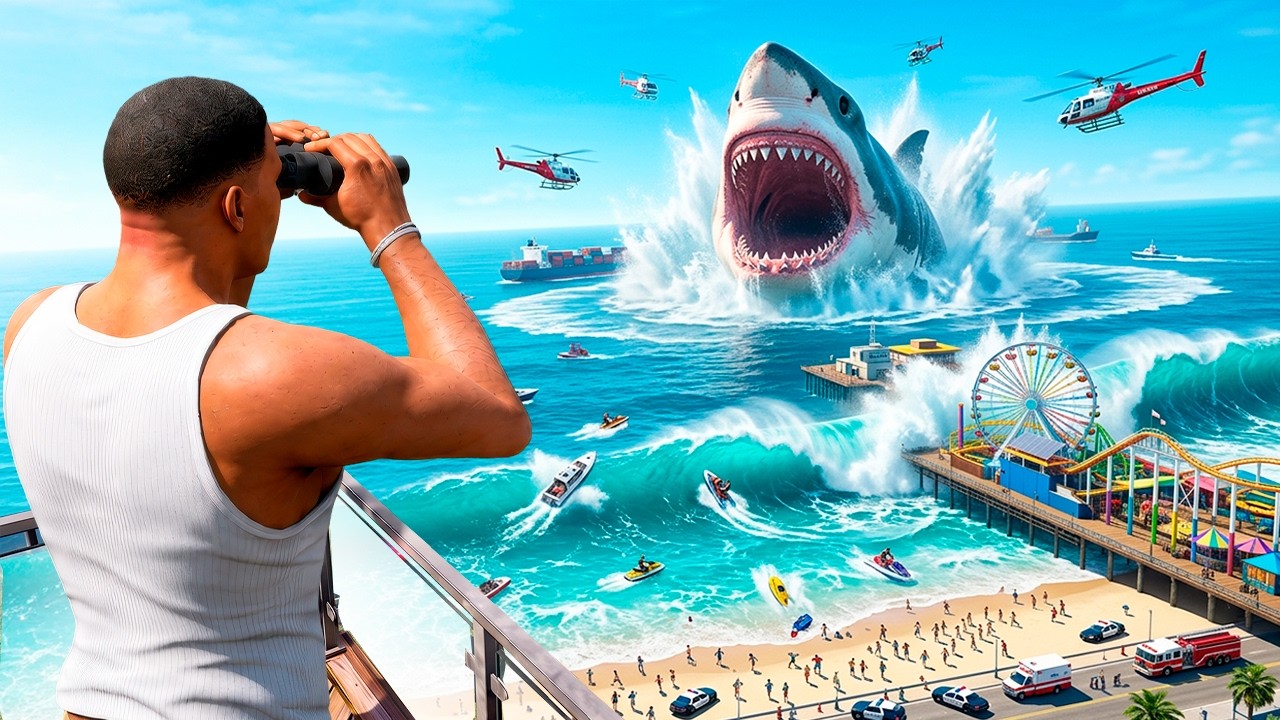 НАШЕЛ САМОГО БОЛЬШОГО МЕГАЛОДОНА В ГТА 5! МОНСТР ГЛУБИНЫ ОБЗОР МОДА GTA 5 ОНЛАЙН МОД