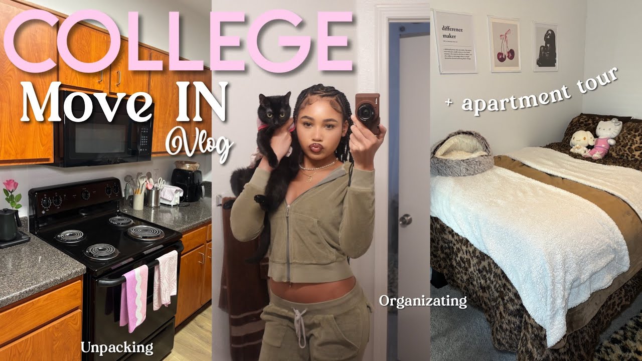 COLLEGE MOVE IN DAY VLOG! | UNPACKING, DECORATING + TOUR
