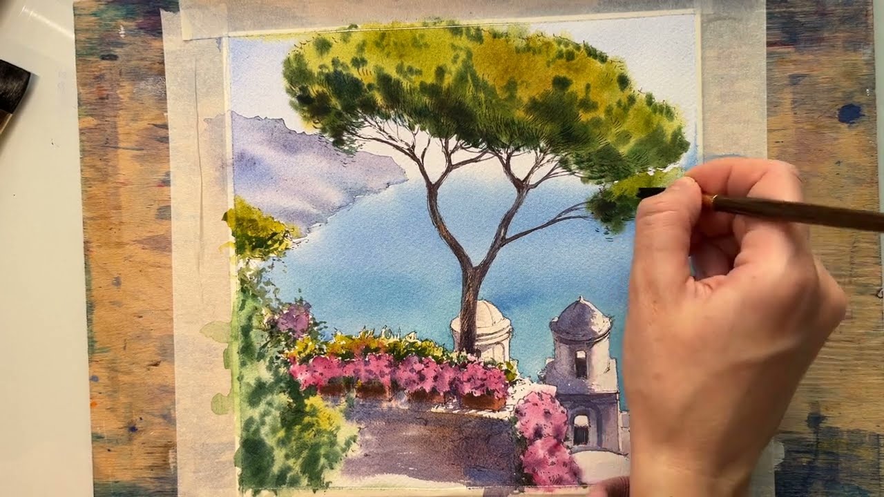 Italy Ravello Watercolor Painting