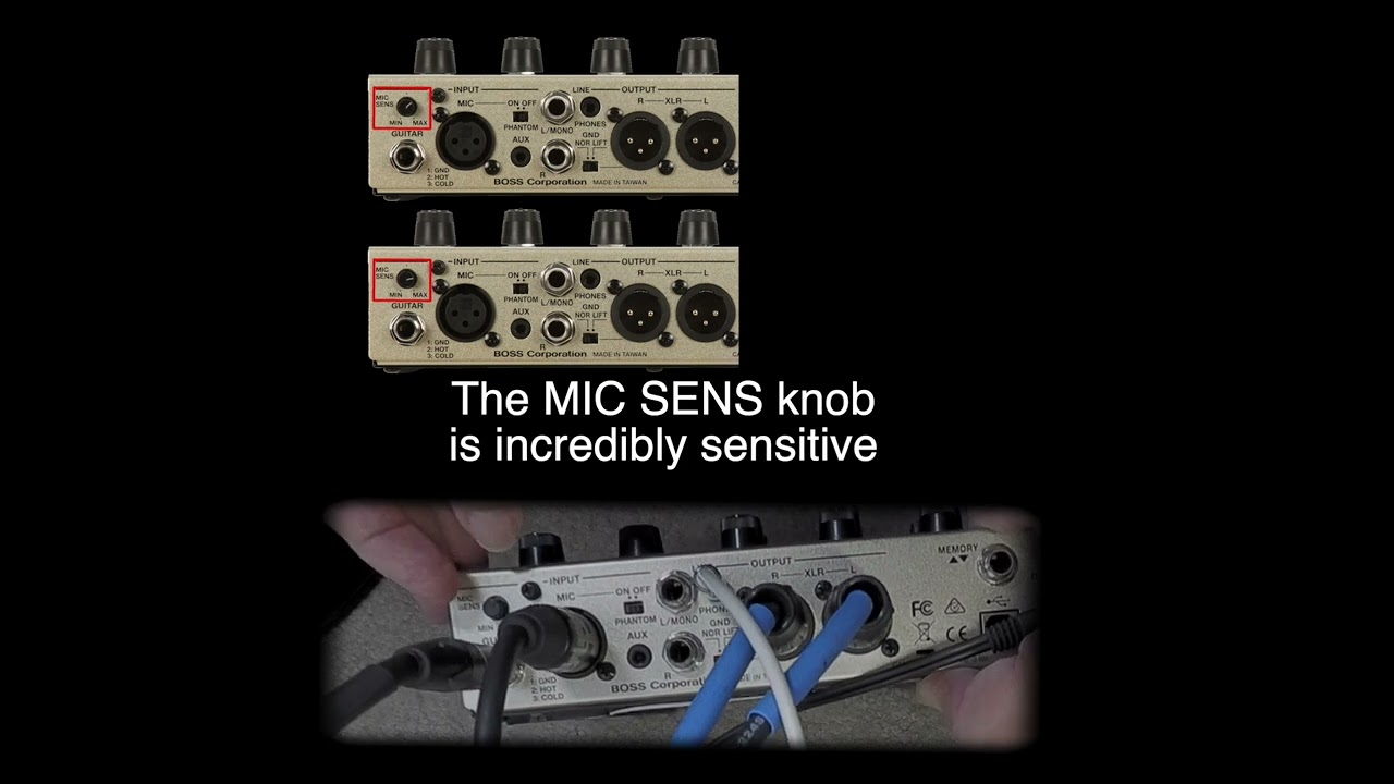 BOSS VE-8 &mdash; настройка чувствительности микрофона