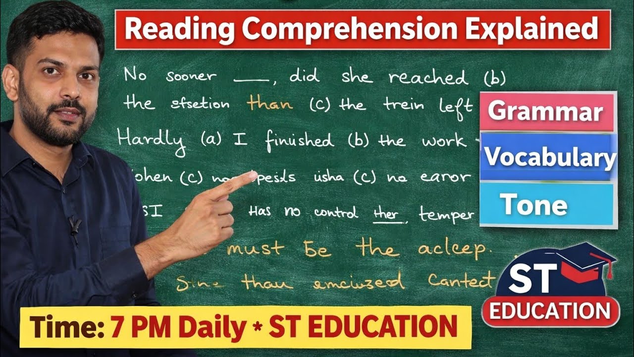 SSC CGL English Questions | Reading Comprehension Explained | ST Education