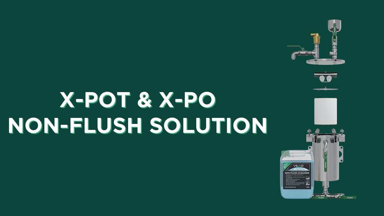 VEXO X-POT and X-PO Non Flush Hydronic clean solution