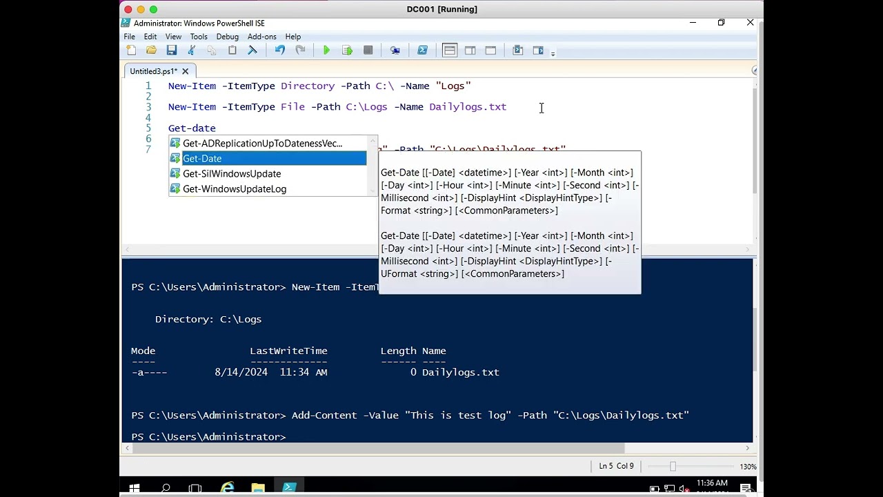 How to log logs in notepad of PowerShell scripts