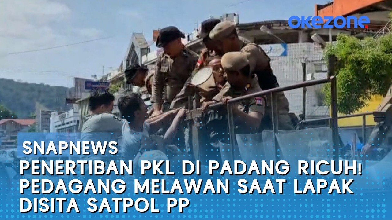 Penertiban PKL di Padang Ricuh! Pedagang Melawan saat Lapak Disita Satpol PP | Snapnews