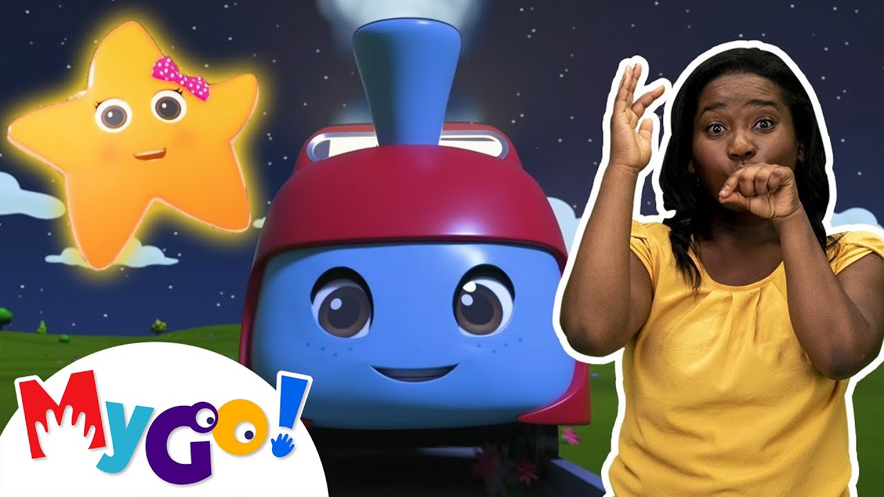 Wheels On The Train | MyGo! Sign Language For Kids | Lellobee Kids Songs