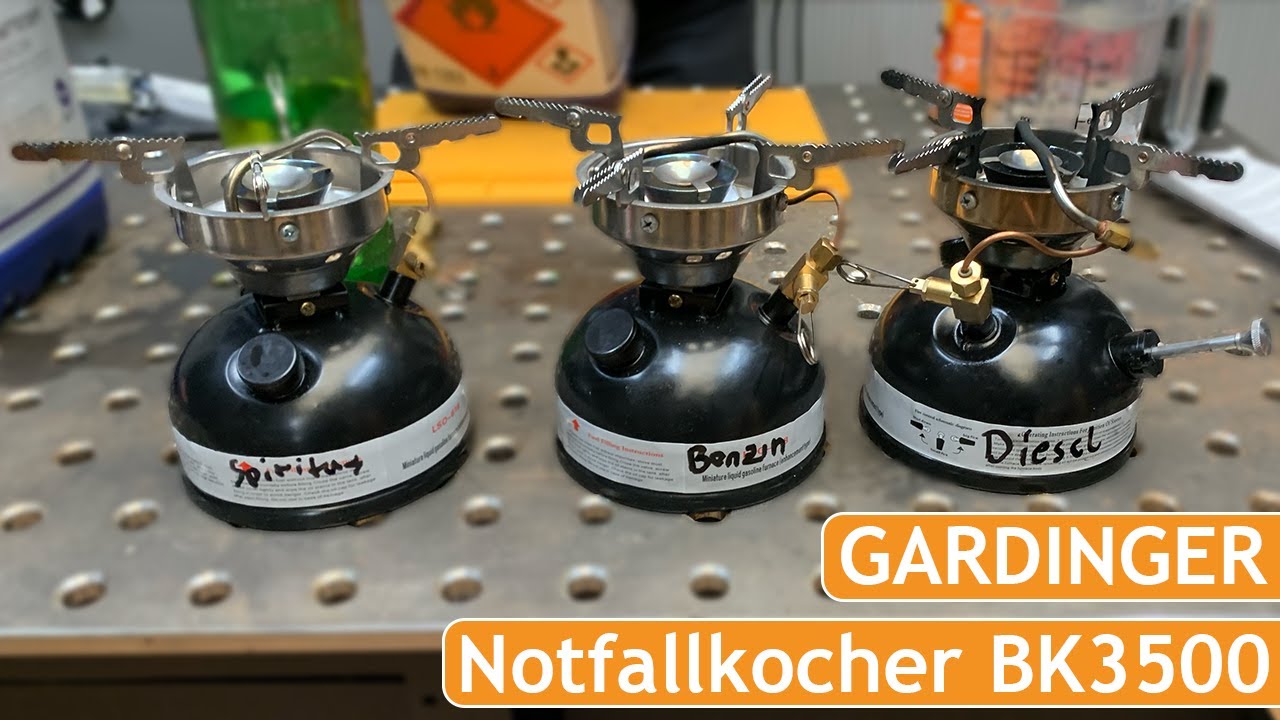 Notfallkocher BK3500 für Flüssigbrennstoffe von GARDINGER für Benzin, Diesel, Alkohol/ Spiritus usw.