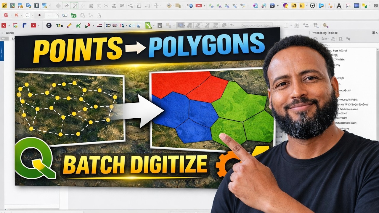 Automatic Batch Polygon Creation from GPS Points in QGIS! (አማርኛ)