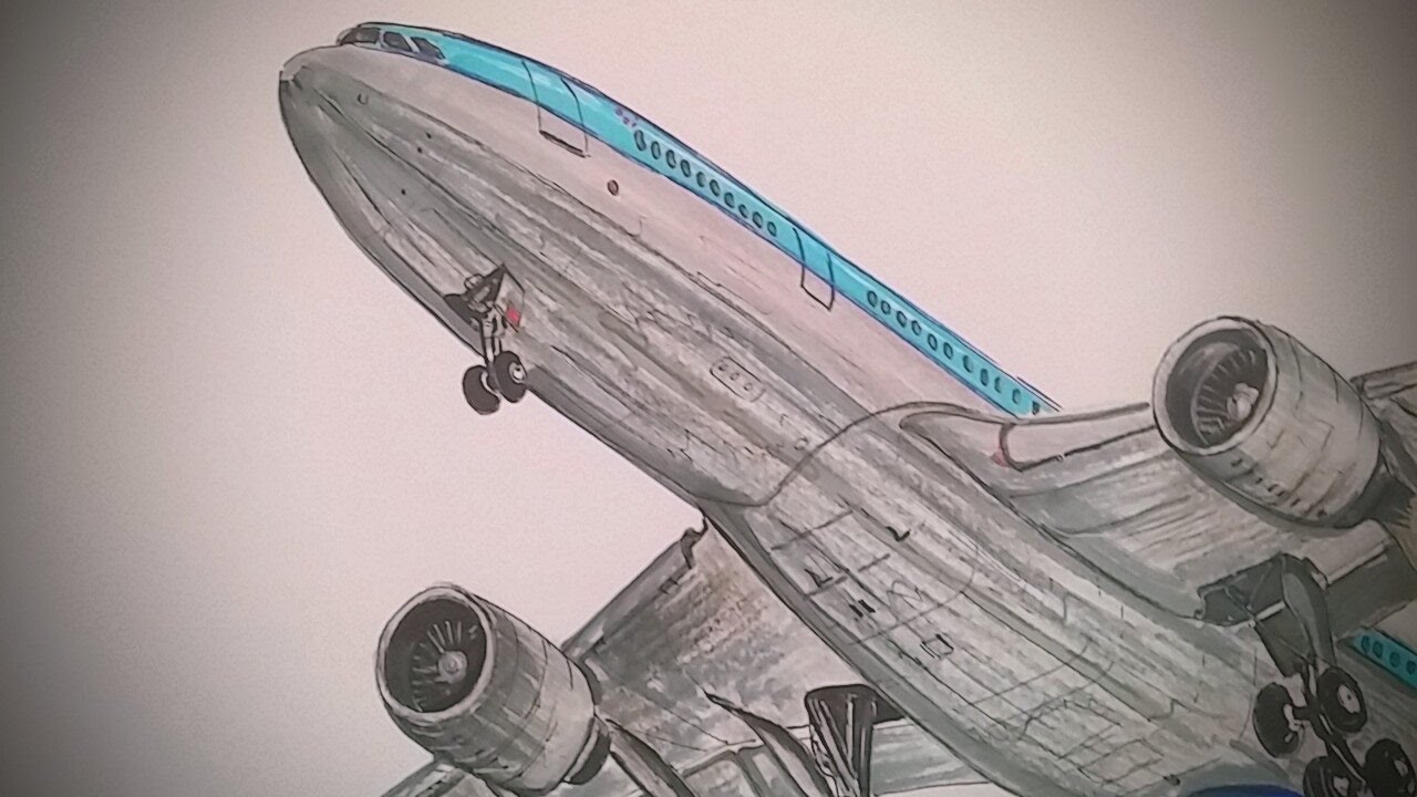 KLM, AIRBUS A 330-200, Drawing timelapse