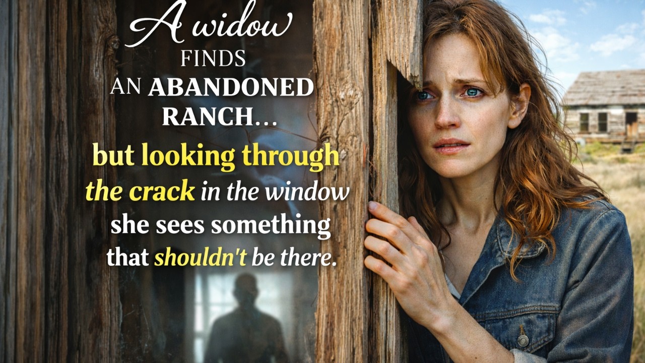A widow finds an abandoned ranch… but looking through the crack in the window,....