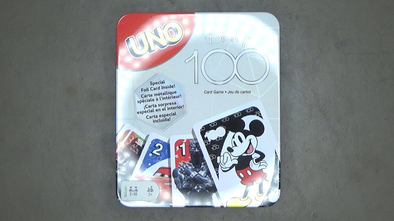 UNO Disney 100 Card Game Opening