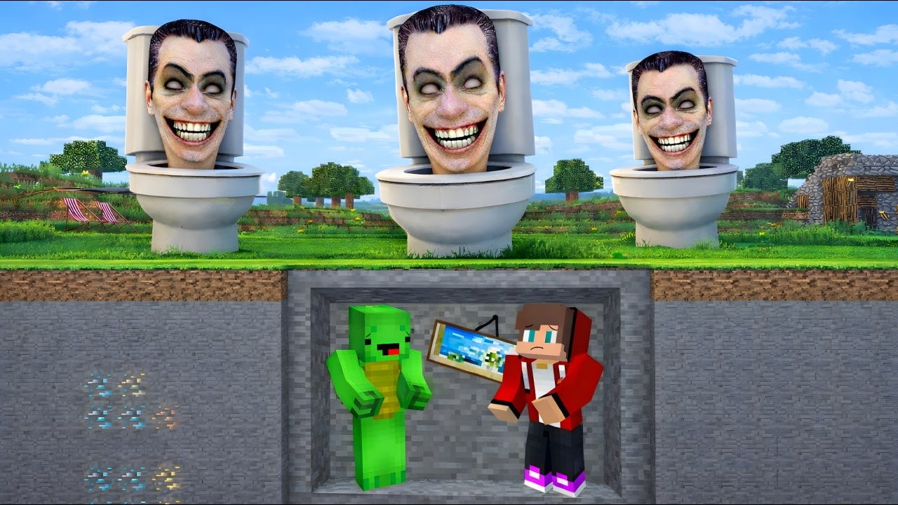 SKIBIDI TOILET vs JJ and Mikey mountain bunker! – Maizen