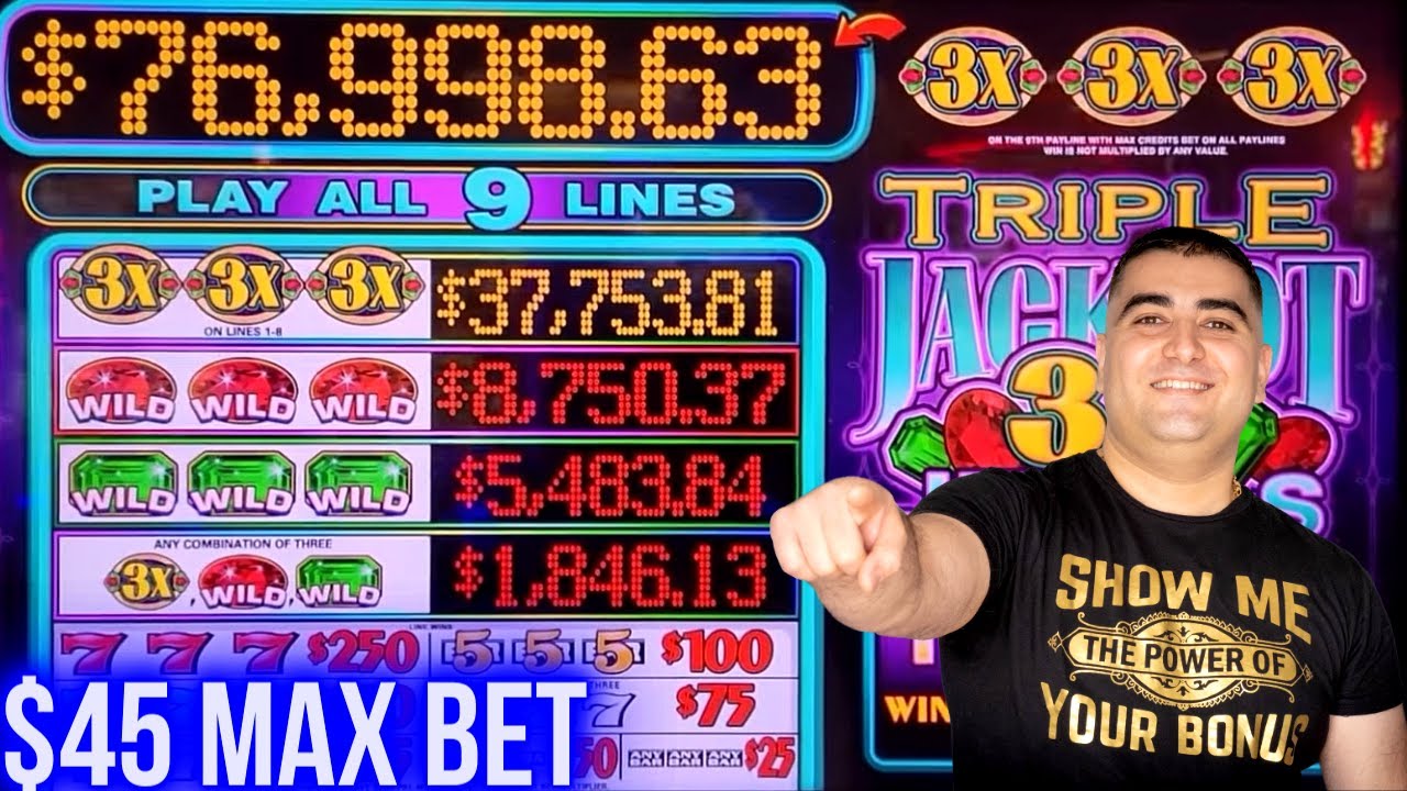 Triple Jackpot 3x Jewels Slot Machine - $45 Max Bet