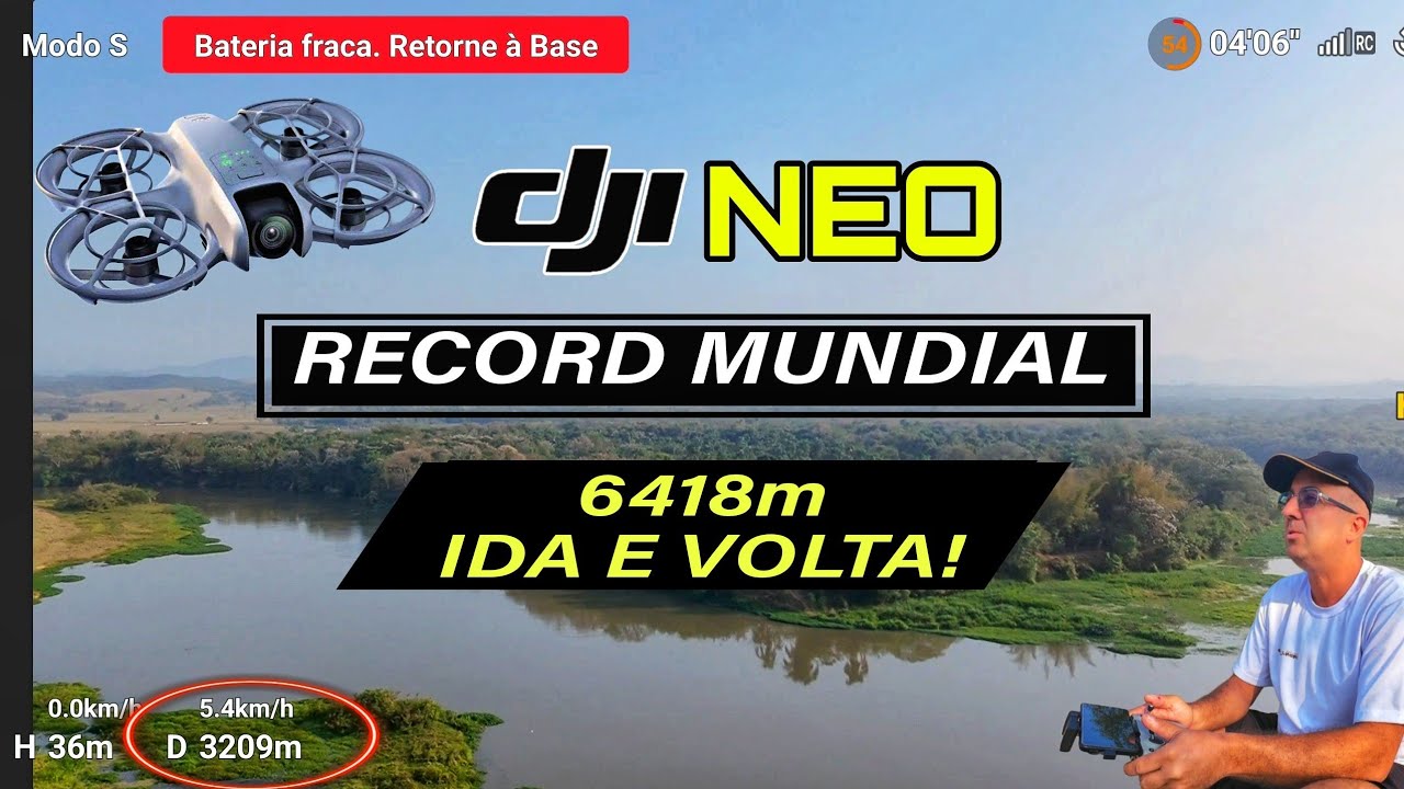 dji NEO - Record de distância + de 6400m ida e volta!