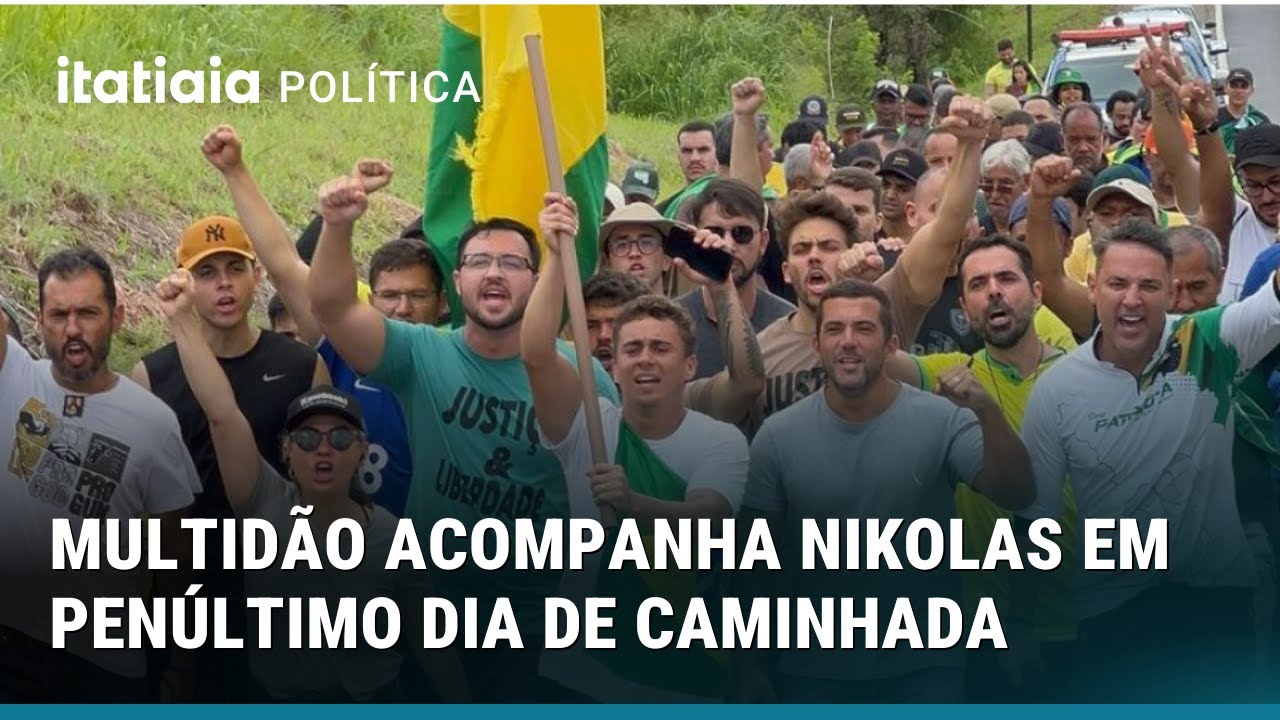 NIKOLAS FERREIRA RE&Uacute;NE MULTID&Atilde;O EM PEN&Uacute;LTIMO DIA DE CAMINHADA