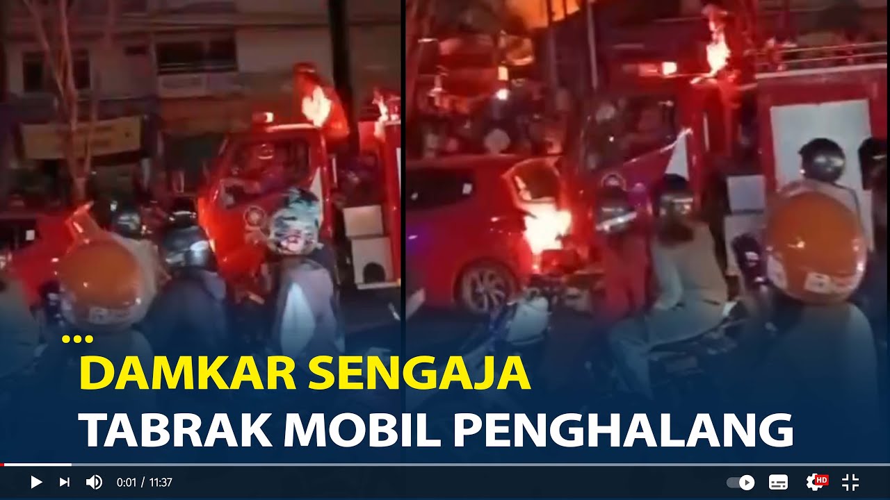 Viral Mobil Damkar Sengaja Tabrak Mobil Merah Tak Mau Minggir Saat Padamkan Kebakaran