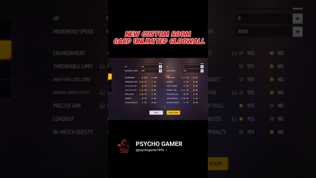 New Update Custom Room Card making Unlimited wall #freefire #shorts