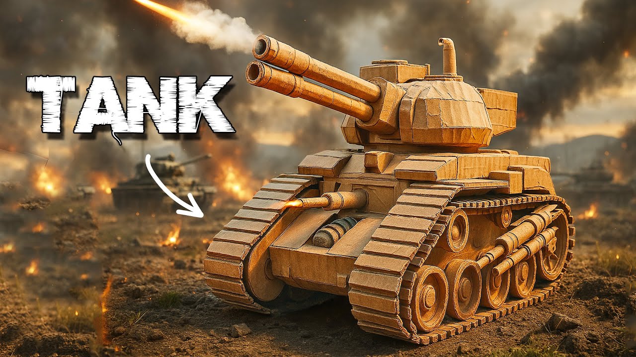 cómo hacer un tanque de Guerra de cartón con doble Cañón / DIY TUTORIAL