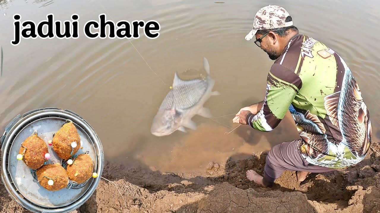 Jadui chare pe katla machli ka shikar ! Big size katla catch in river 