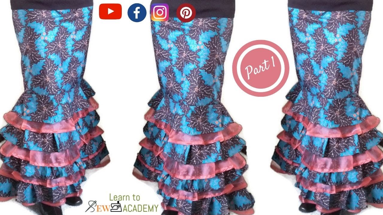How to Make A Pencil Skirt with Ruffles | Ruffled Bottom Layered Multi-Tiered Pencil Skirt  - Part 1