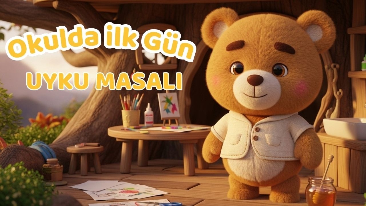 Uyku Masalı (18 DK) | Minicik Ayıcık Bobo – Anaokuluna Gitmek İstemiyor 🧸🌙(masal+uyku müziği )