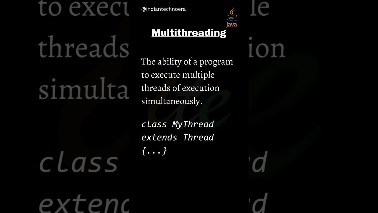 25   Java Multithreading #shorts #java #indiantechnoera