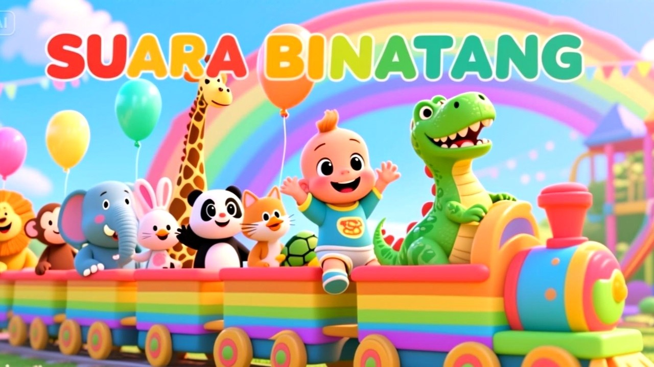 Lagu Anak Anak – Belajar Suara Binatang – Cow, Duck, Cat, Bird | Baby & Green Dino | FAAZKIDS