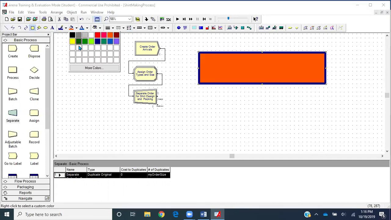 Shirt Designing Process with Separating and Batching Logic