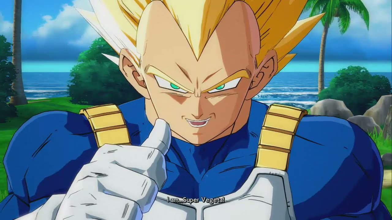 Los monos del dragon ball fighterz posando con reggaeton de fondo