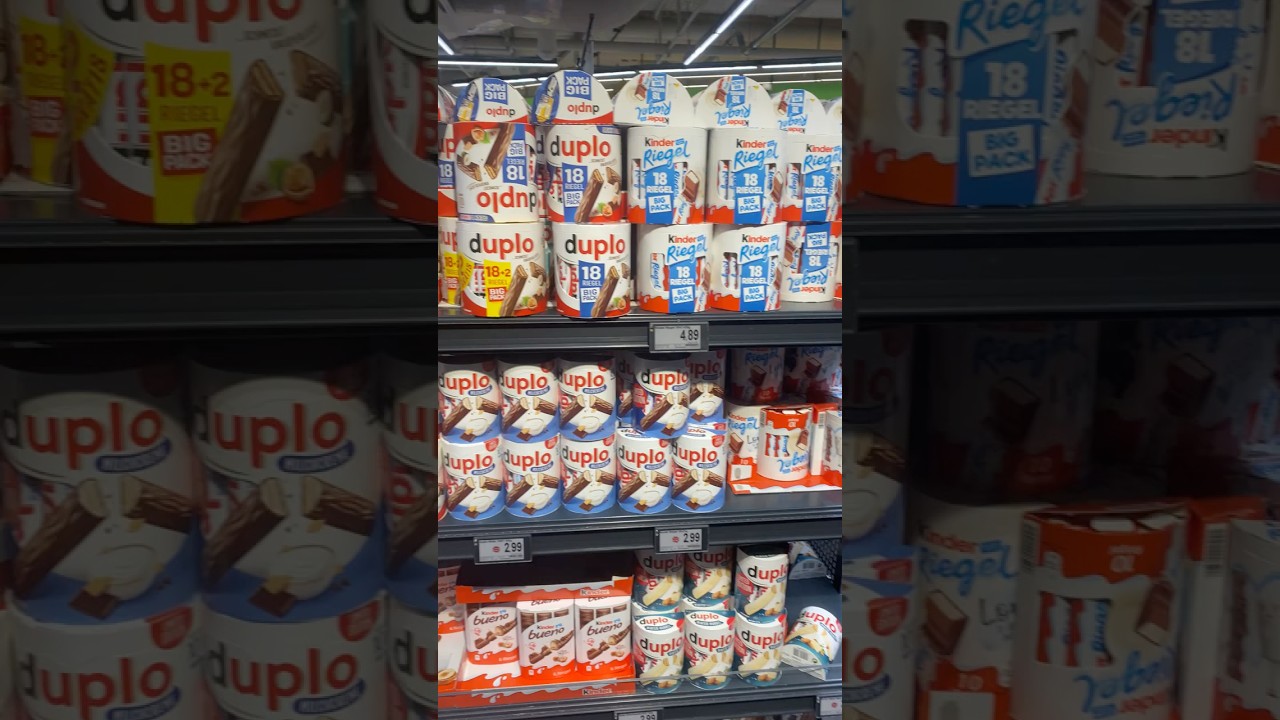 Kinder Chocolate in Germany: So Many Choices! 🇩🇪🍫 #travel #germany #chocolate #vlog #food #fyp