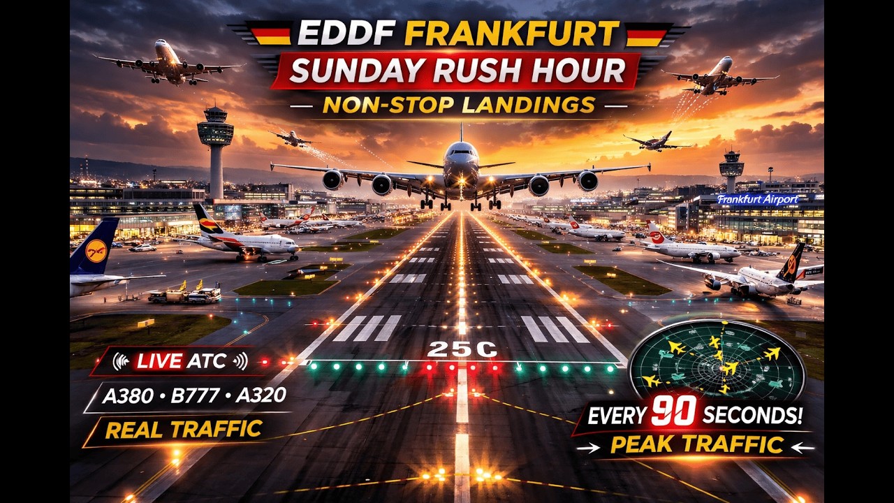Sunday Rush Hour at Frankfurt – Non-Stop Take-offs & Landings at EDDF!